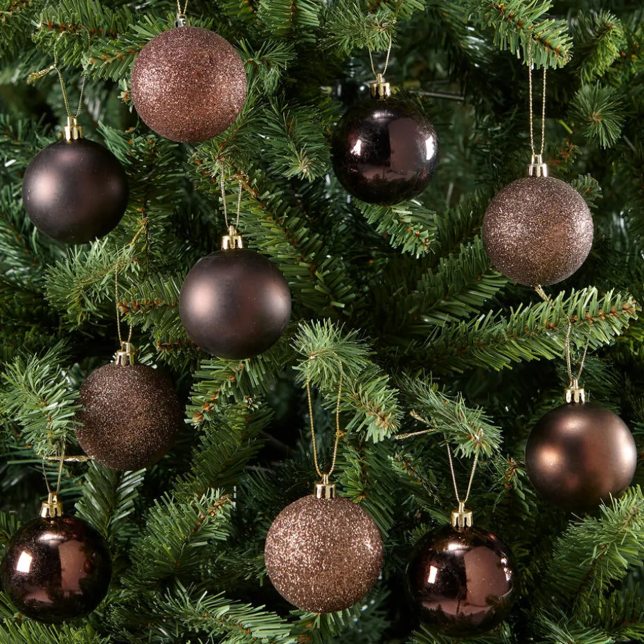 Kerstbal Bruin 10 Stuks