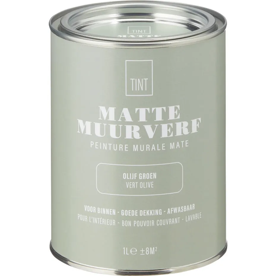 Muurverf Mat Olijf Groen 1 L