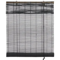 Rolgordijn Bamboe Zwart 100x220 Cm